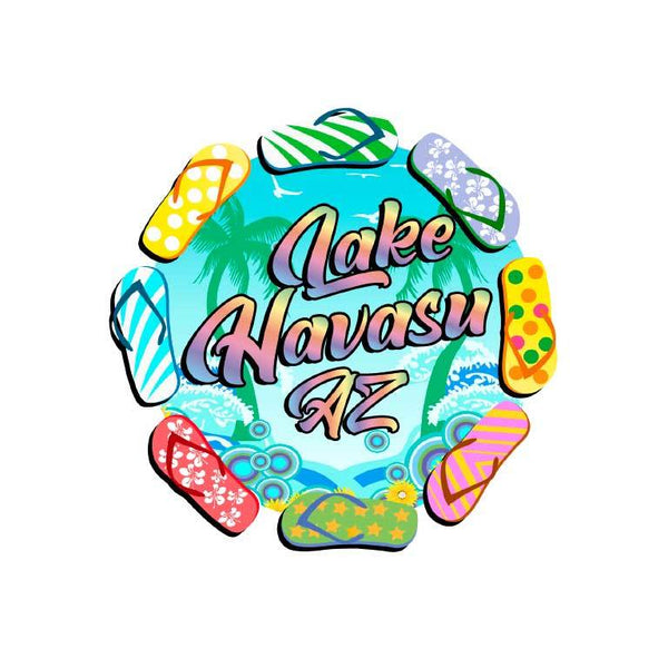 Lake Havasu City Flip Flops Graphic Decal Ragged Apparel Screen