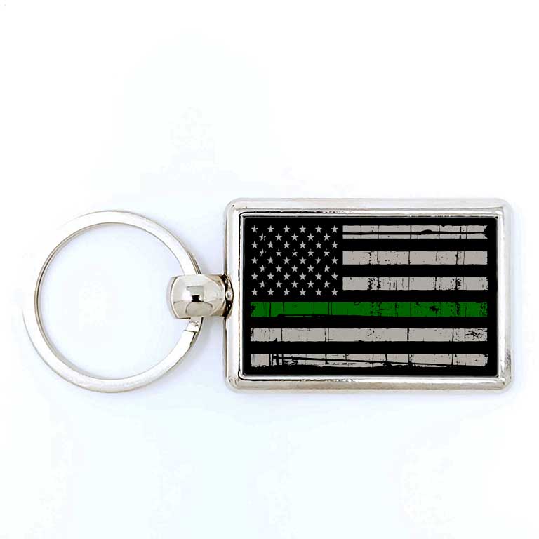 Military Border Patrol Thin Green Line Rectangle Keychain - Ragged Apparel Screen Printing and Signs - www.nmshirts.com