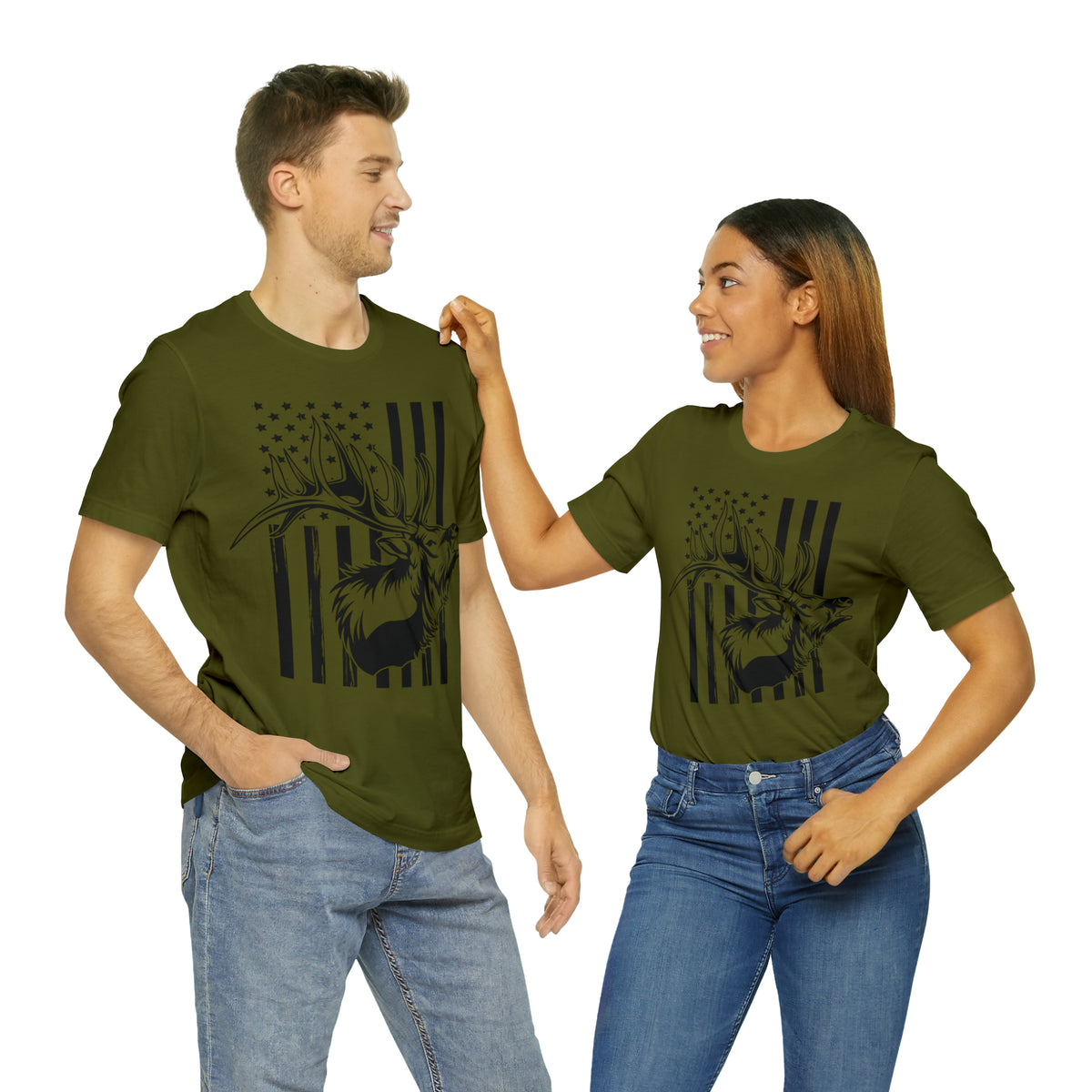 Elk Hunter Flag T-Shirt