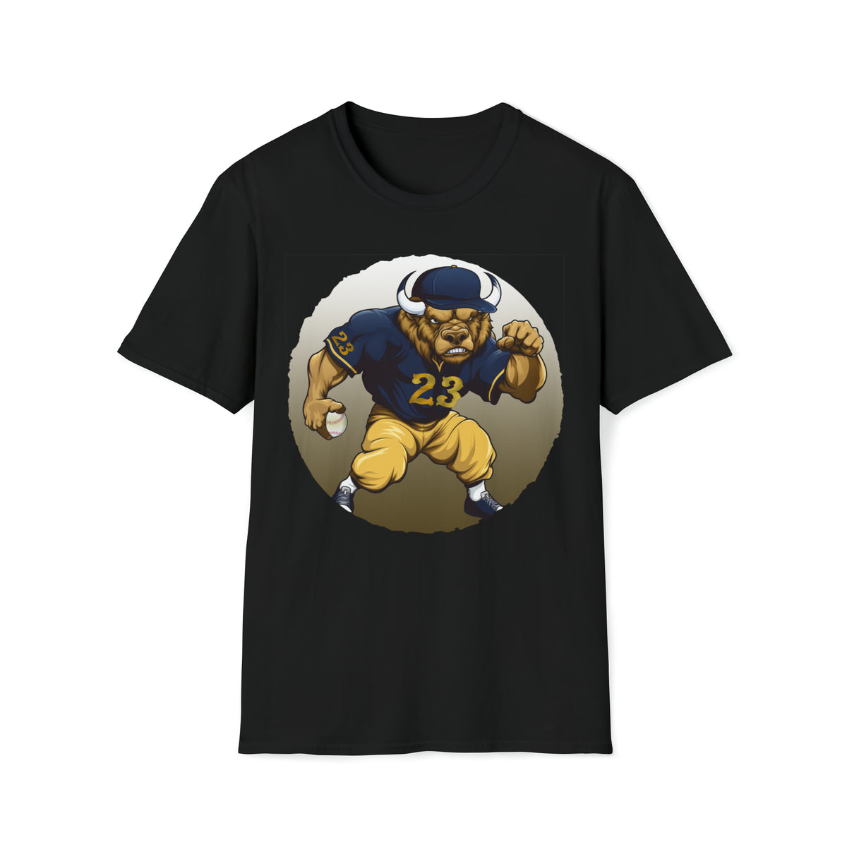 Bison Bomber Baseball Mascot T-Shirt