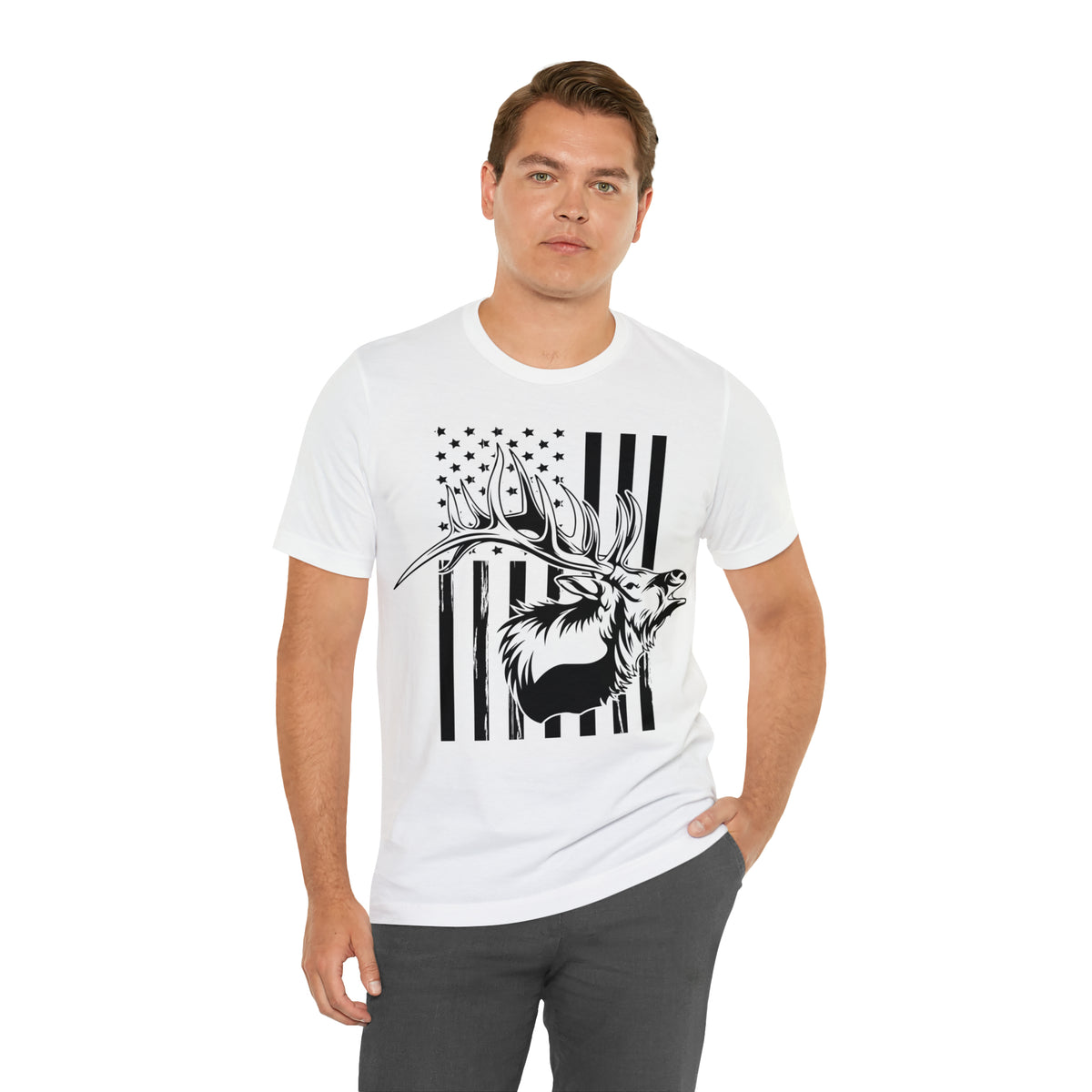 Elk Hunter Flag T-Shirt