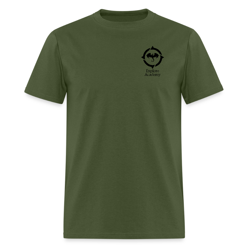 Explore Academy Dragon Logo Adult T-Shirt - military green