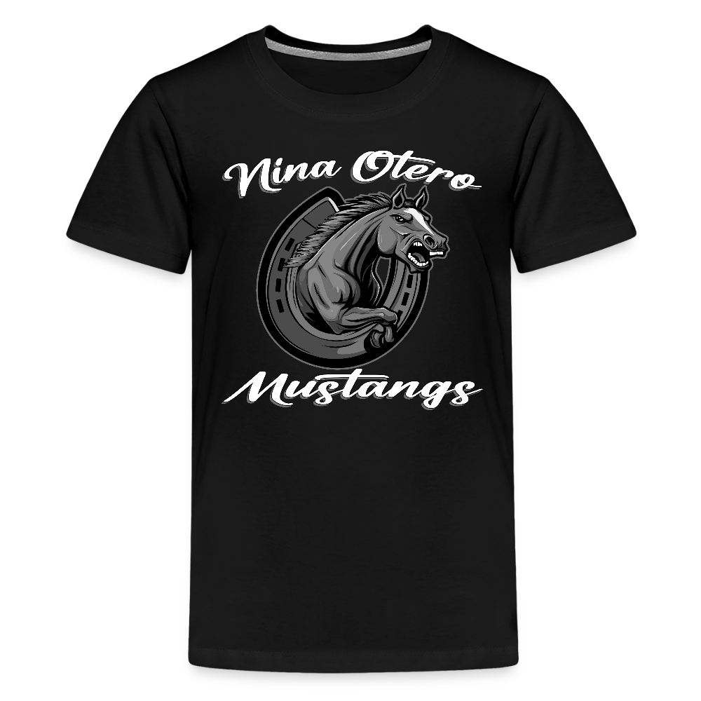 Nina Otero Mustangs Logo Blackout Edition Kids T-Shirt - black