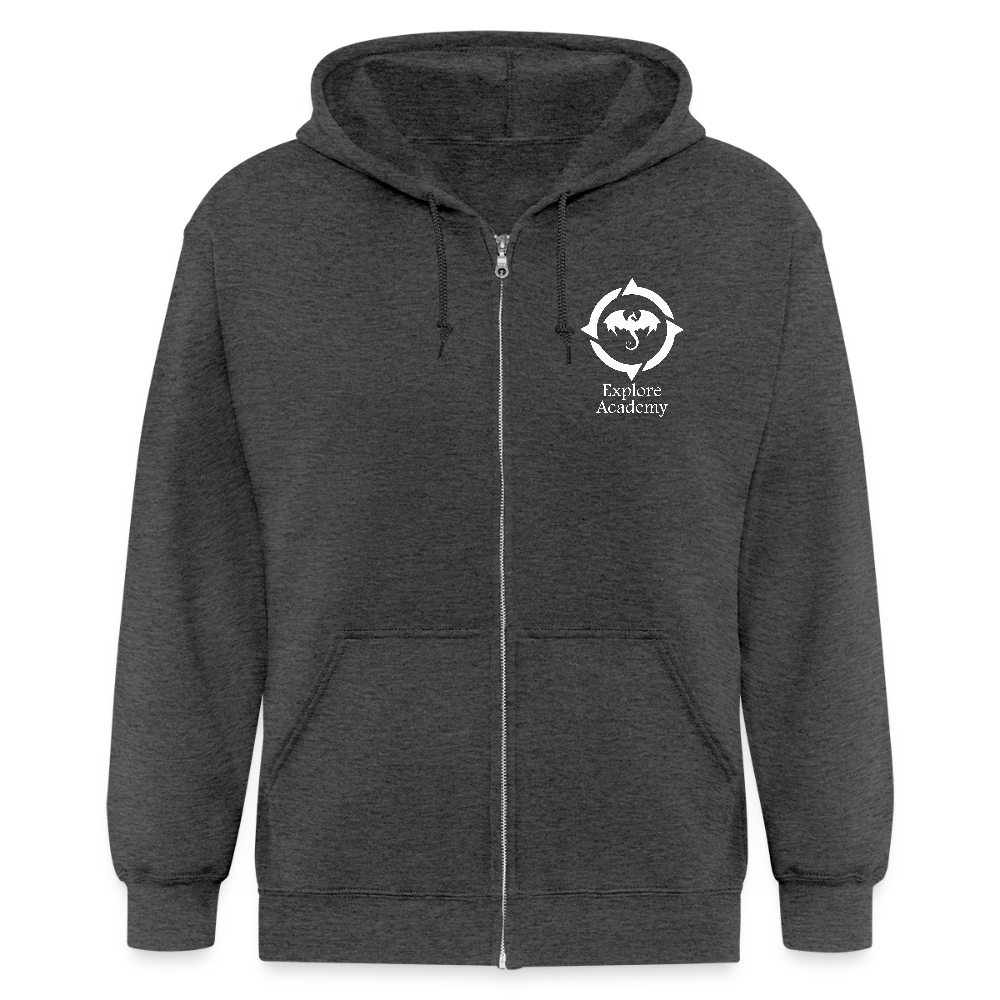 Explore Academy Adult Zipper Hoodie - deep heather