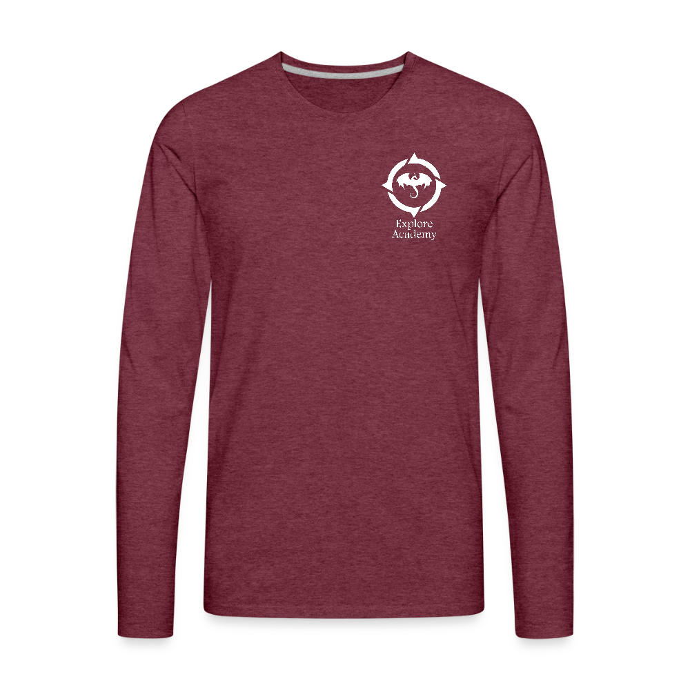 Explore Academy Dragon Logo Adult Premium Long Sleeve T-Shirt - heather burgundy