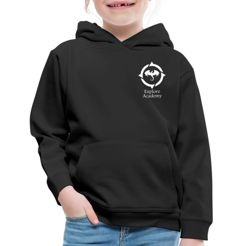Explore Academy Dragon Logo Kids&#39; Premium Hoodie - black