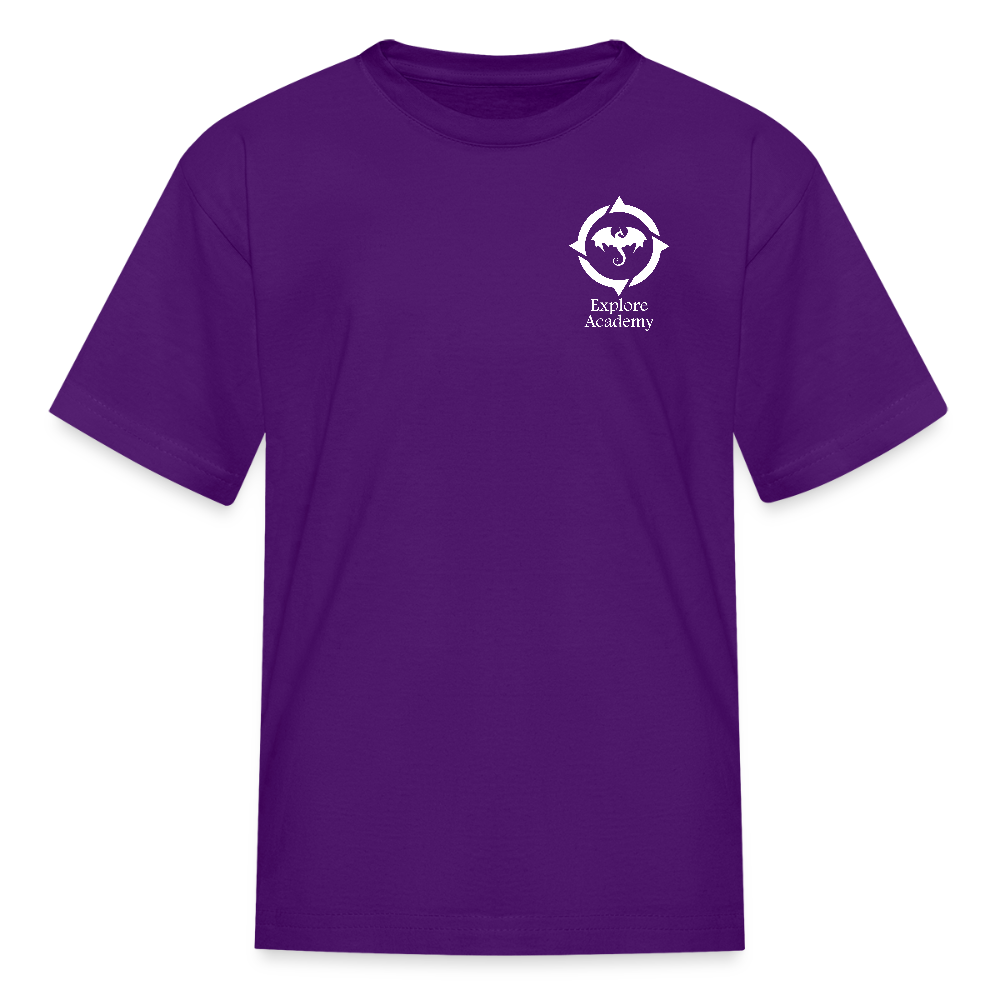 Explore Academy Dragon Logo Kids T-Shirt - purple