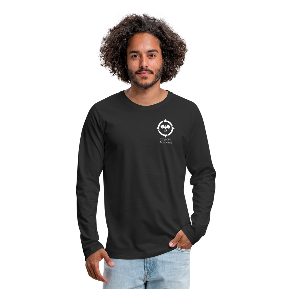 Explore Academy Dragon Logo Adult Premium Long Sleeve T-Shirt - black