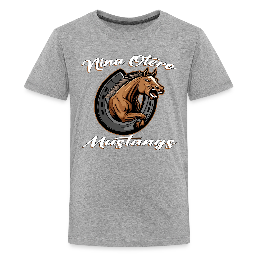Nina Otero Mustangs Logo Kids T-Shirt - heather gray