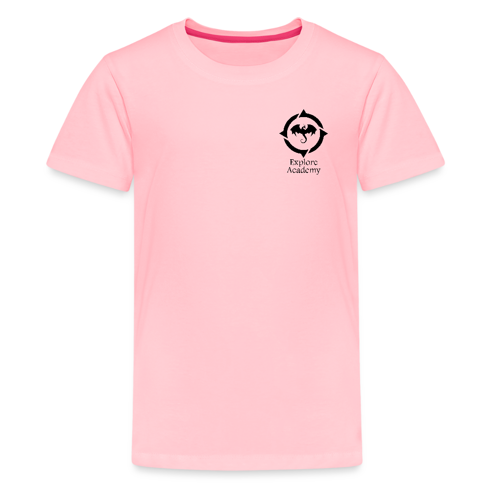 Explore Academy Dragon Logo Kids T-Shirt - pink