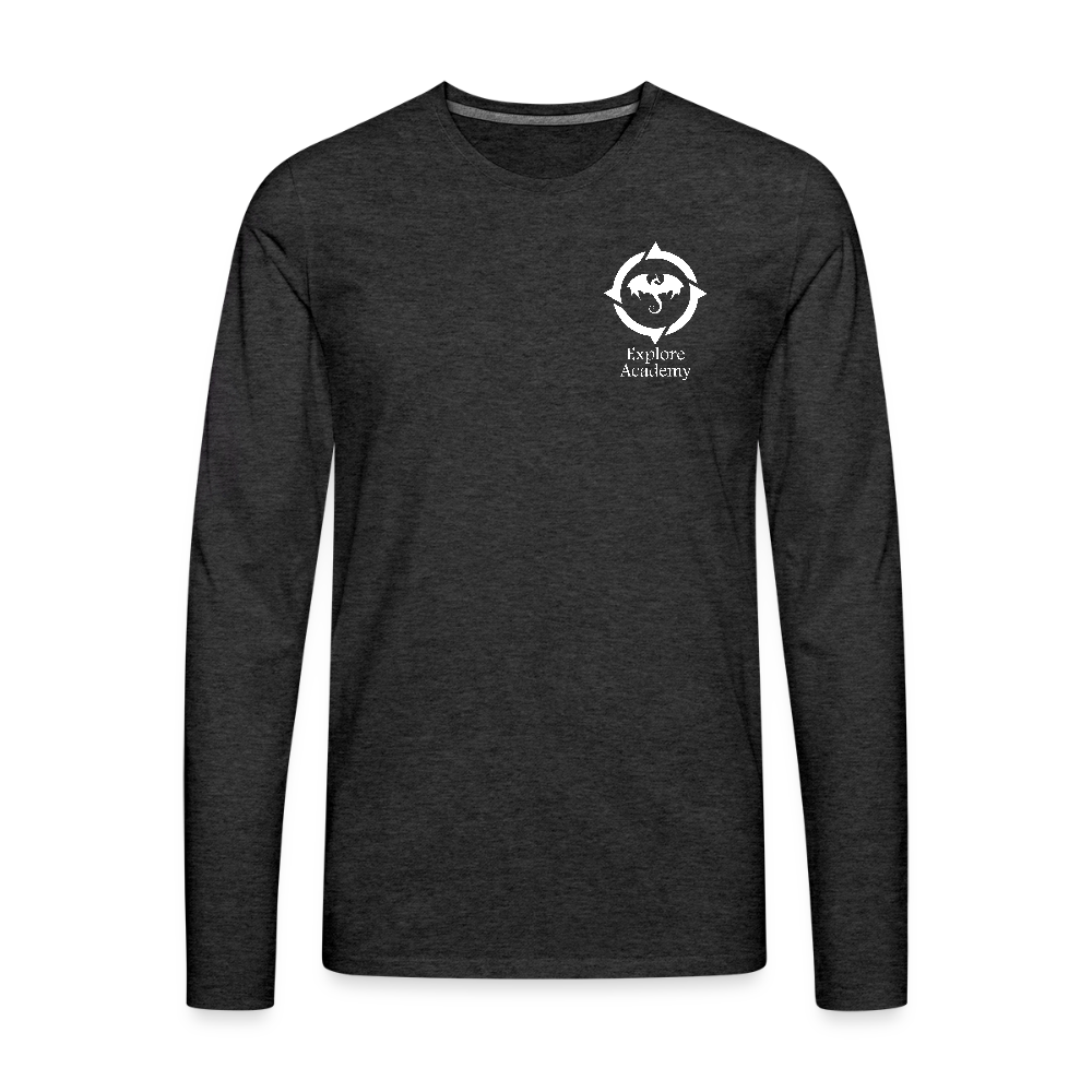 Explore Academy Dragon Logo Adult Premium Long Sleeve T-Shirt - charcoal grey