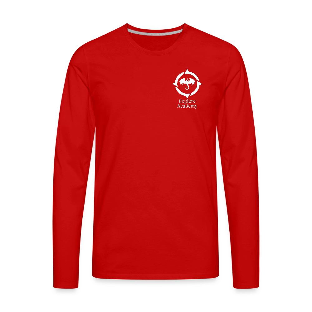 Explore Academy Dragon Logo Adult Premium Long Sleeve T-Shirt - red