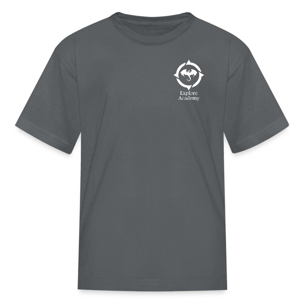 Explore Academy Dragon Logo Kids T-Shirt - charcoal