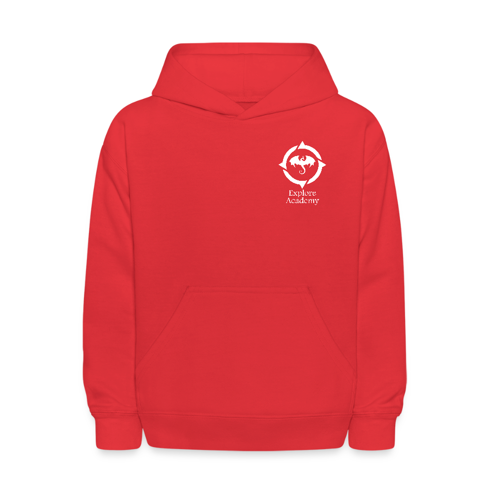 Explore Academy Dragon Logo Kids&#39; Hoodie - red