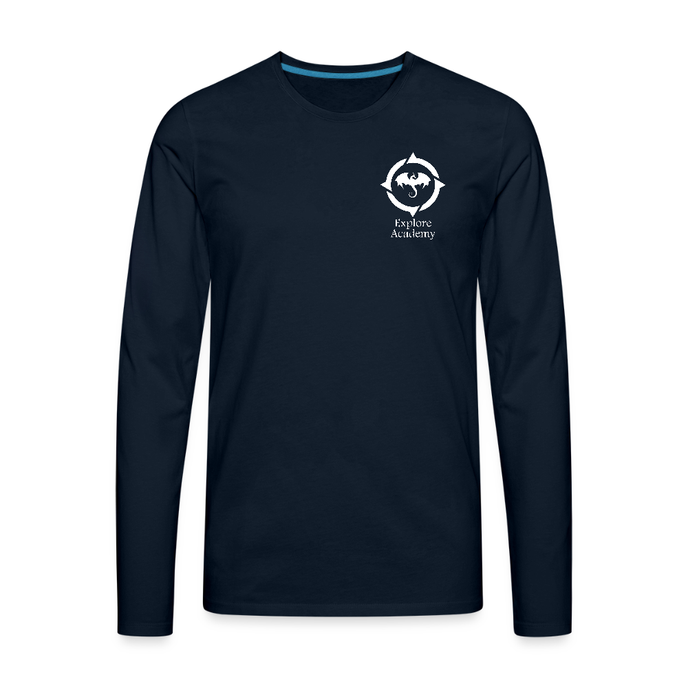 Explore Academy Dragon Logo Adult Premium Long Sleeve T-Shirt - deep navy
