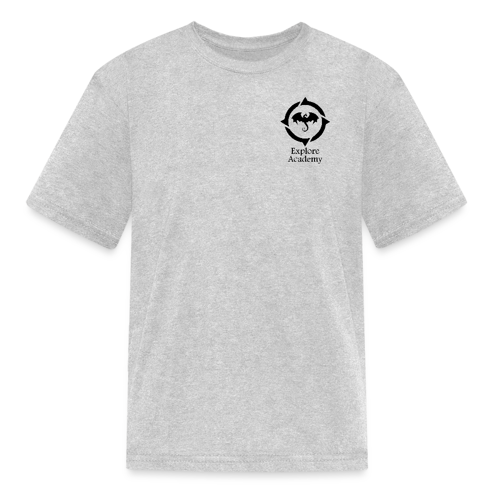 Explore Academy Dragon Logo Kids T-Shirt - heather gray