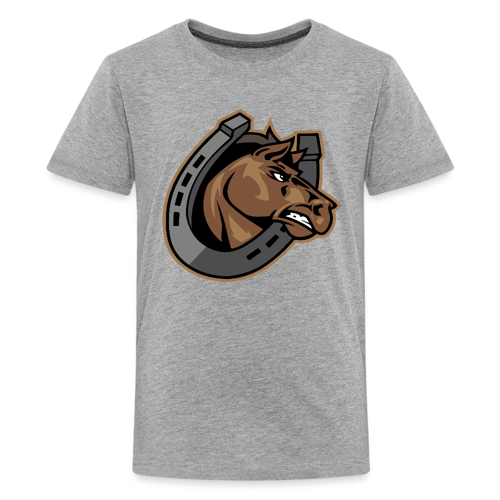 Nina Otero Mustangs Logo Kids T-Shirt - heather gray