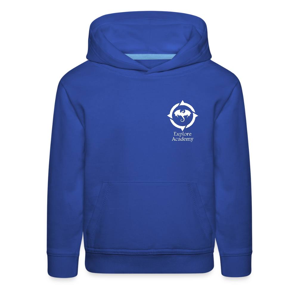 Explore Academy Dragon Logo Kids&#39; Premium Hoodie - royal blue