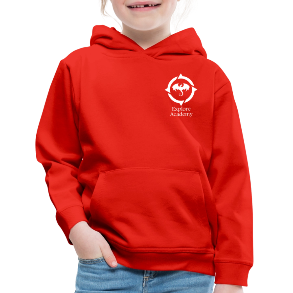 Explore Academy Dragon Logo Kids&#39; Premium Hoodie - red
