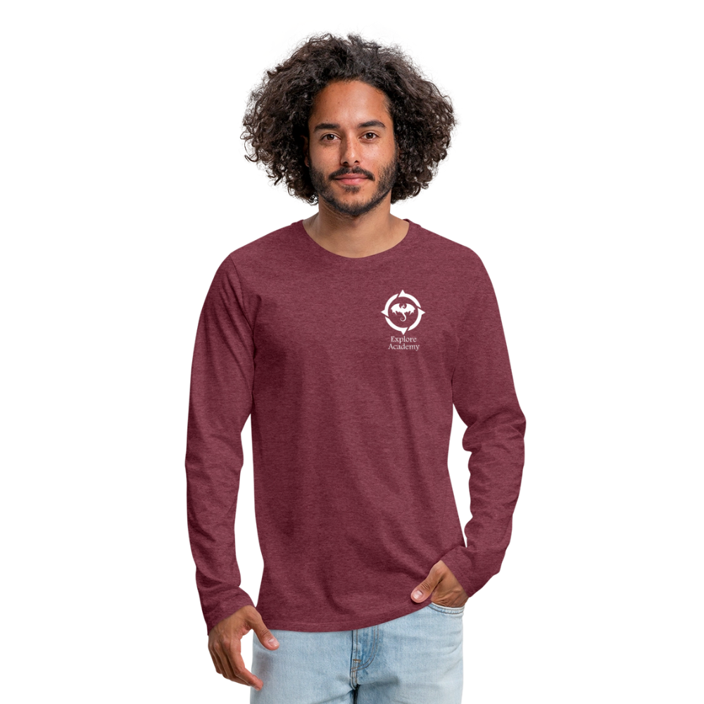 Explore Academy Dragon Logo Adult Premium Long Sleeve T-Shirt - heather burgundy
