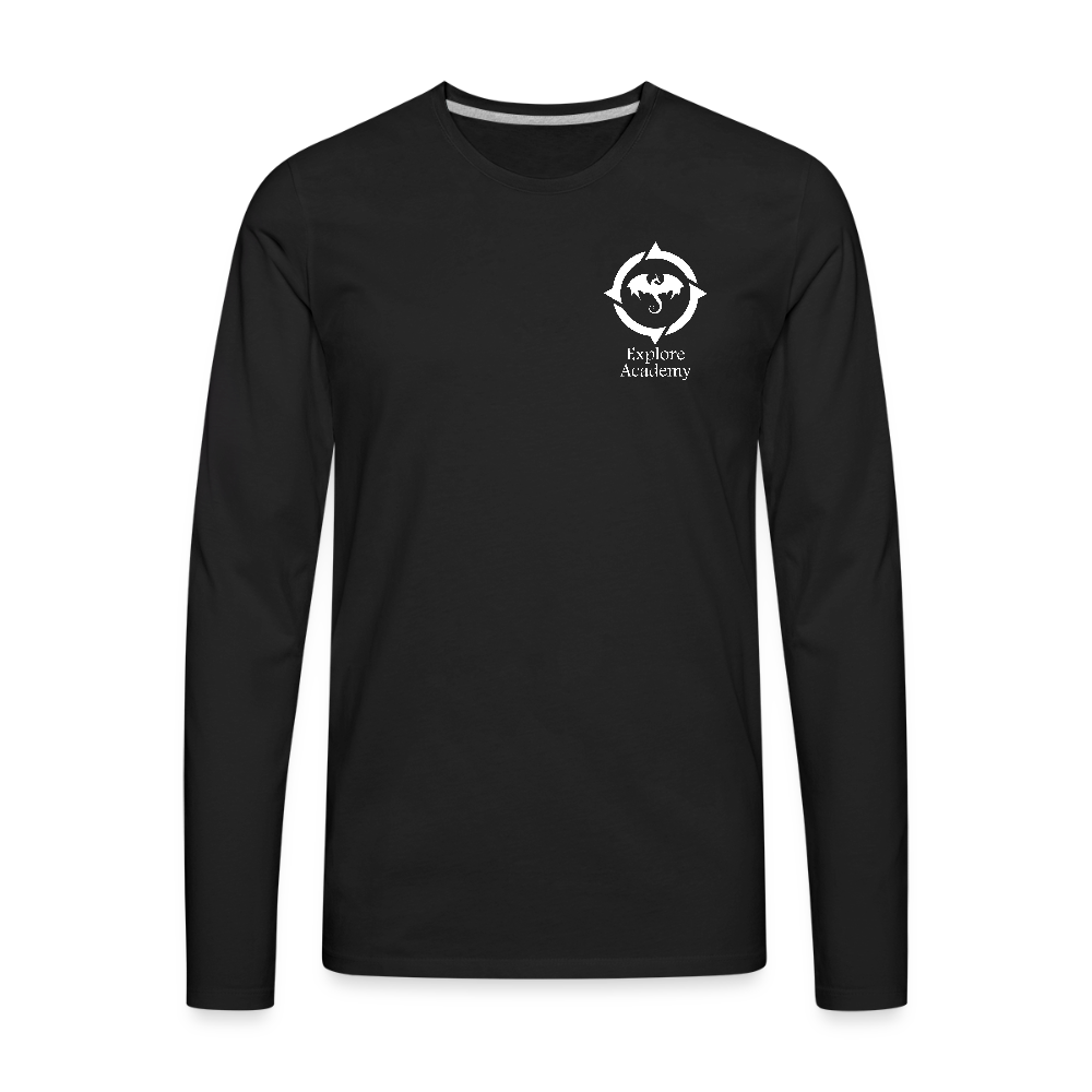 Explore Academy Dragon Logo Adult Premium Long Sleeve T-Shirt - black