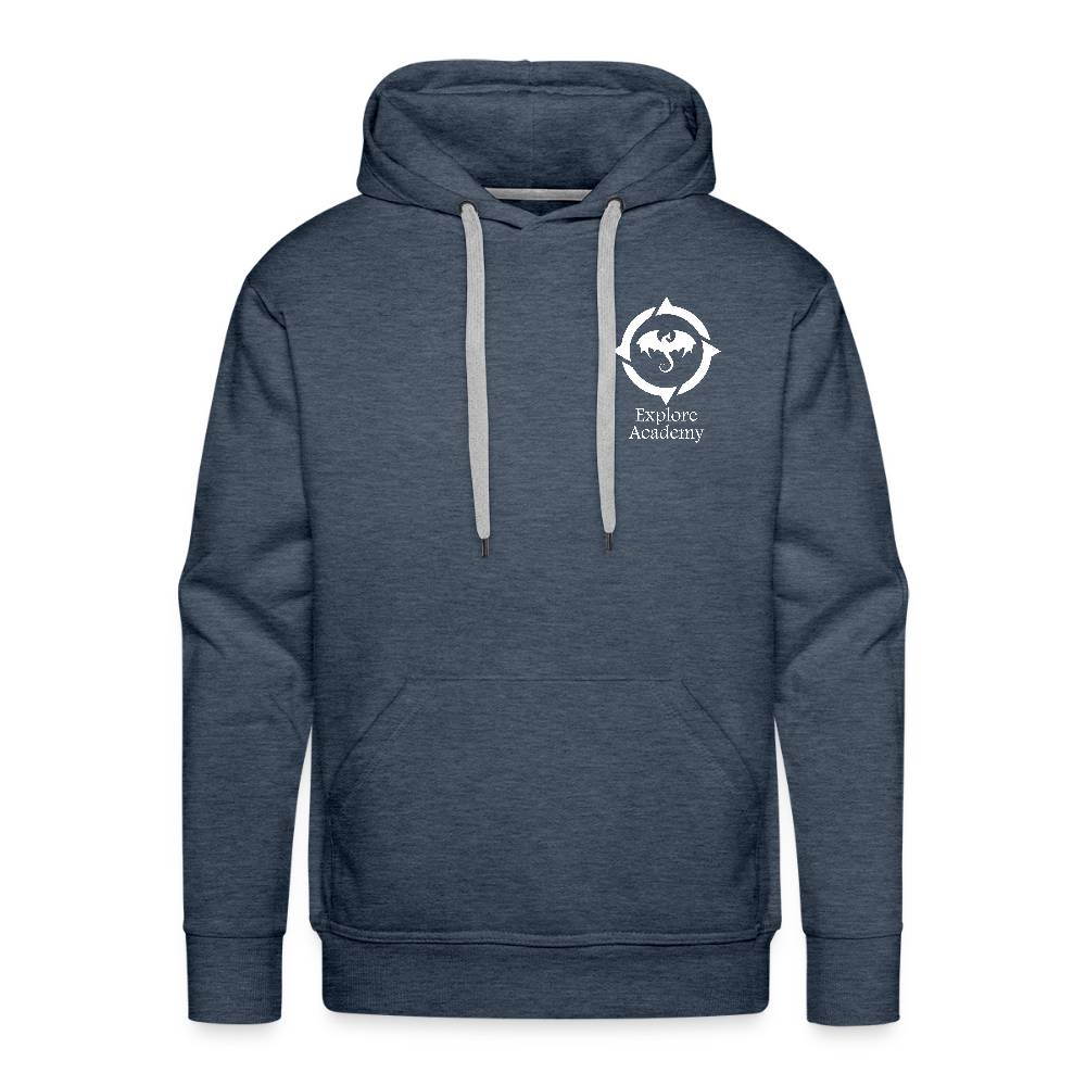 Explore Academy Dragon Logo Adult Premium Hoodie - heather denim
