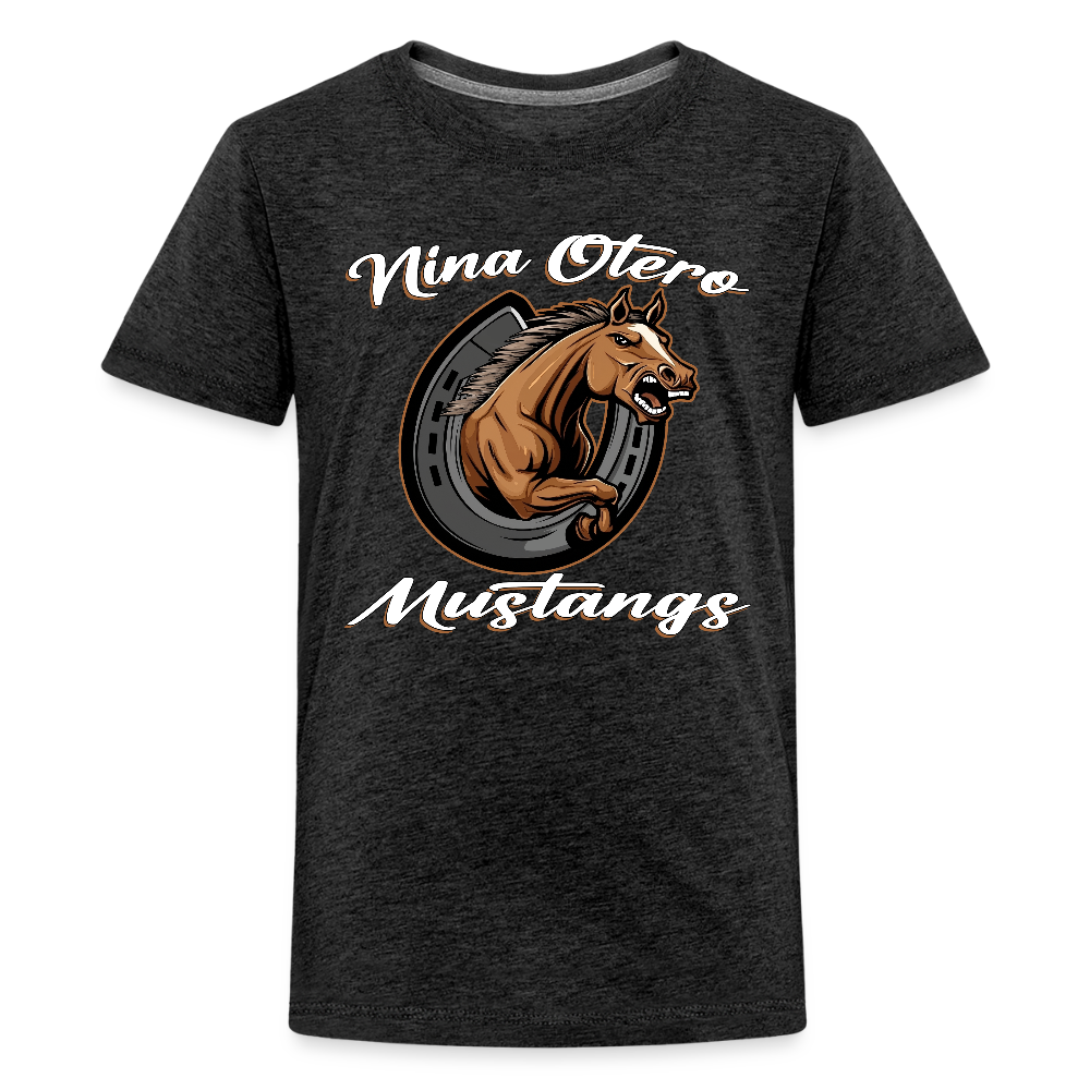 Nina Otero Mustangs Logo Kids T-Shirt - charcoal grey
