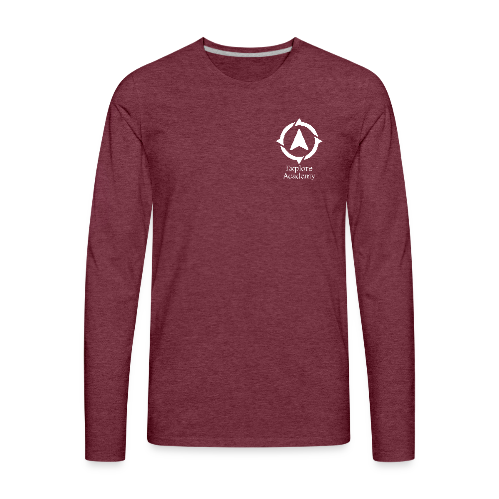 Explore Academy Adult Premium Long Sleeve T-Shirt - heather burgundy