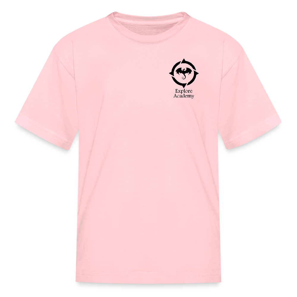 Explore Academy Dragon Logo Kids T-Shirt - pink