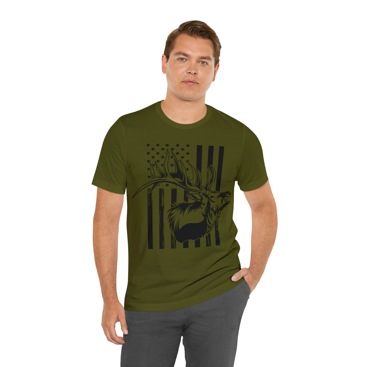 Elk Hunter Flag T-Shirt