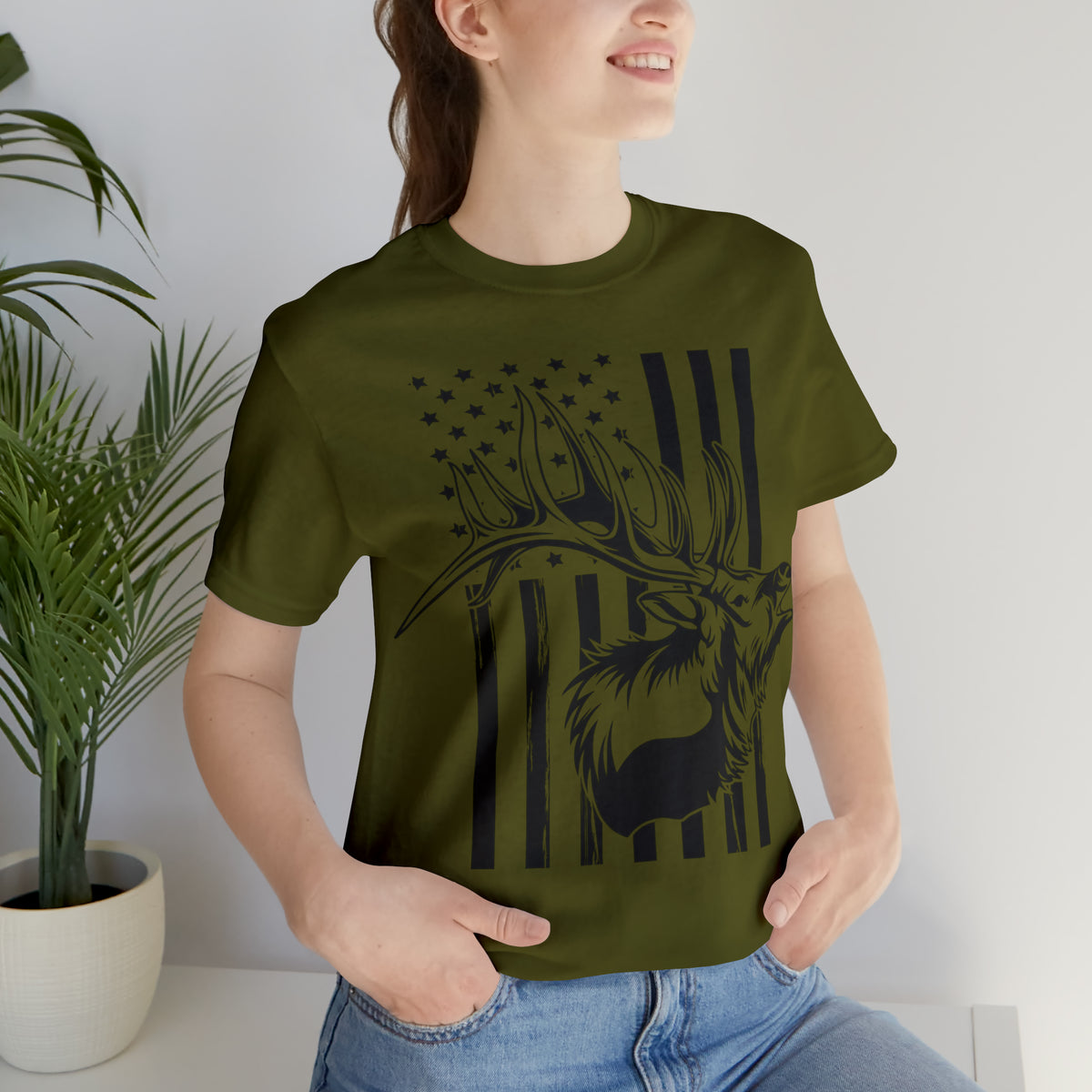 Elk Hunter Flag T-Shirt