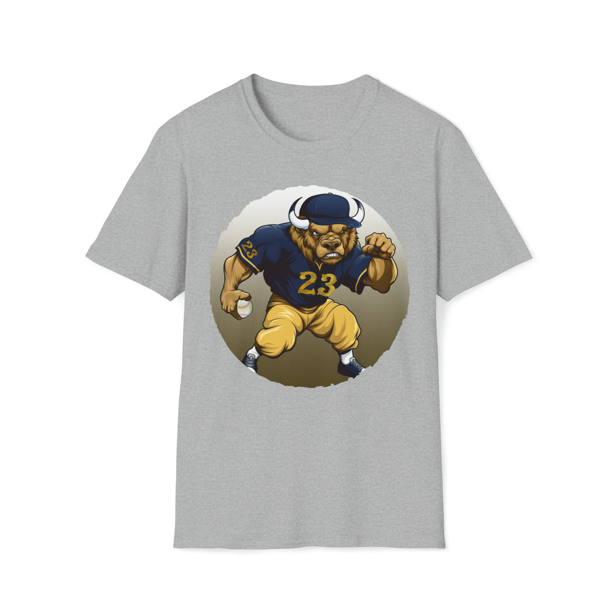 Bison Bomber Baseball Mascot T-Shirt