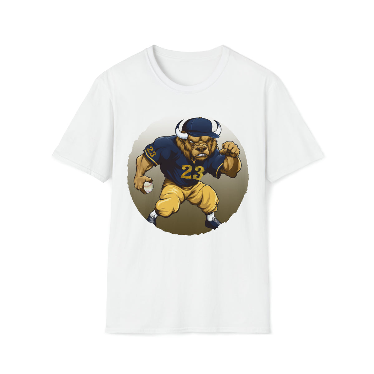 Bison Bomber Baseball Mascot T-Shirt