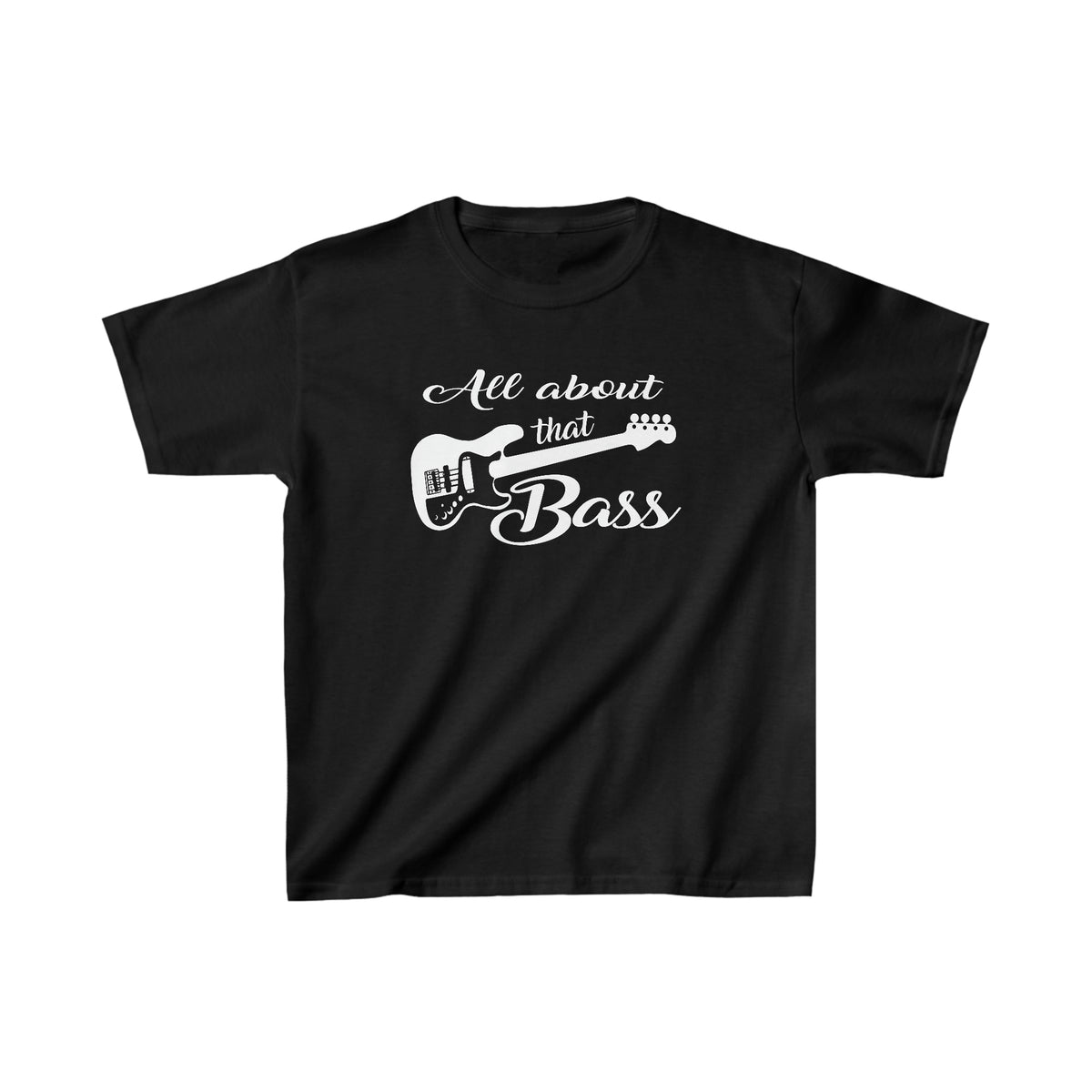 All About That Bass&quot; Kids T-Shirt - Bass Guitar Graphic | Perfect for Little Musicians &amp; Music Lovers