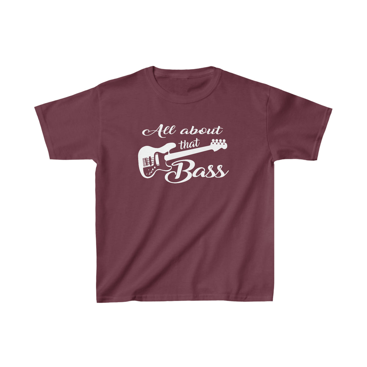 All About That Bass&quot; Kids T-Shirt - Bass Guitar Graphic | Perfect for Little Musicians &amp; Music Lovers