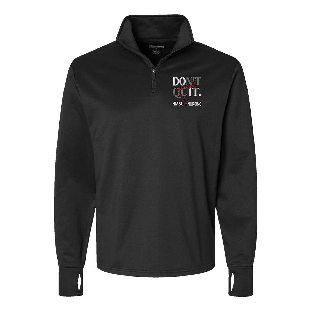 Unisex NMSU SNA Student Nurses Association Sport Quarter-Zip Pullover with Thumbhole Cuffs and Embroidered Logo Cuffs