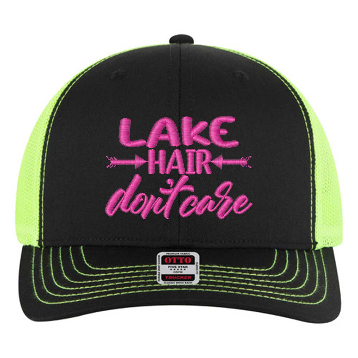Lake Hair Don&#39;t Care Snapback Trucker Hat