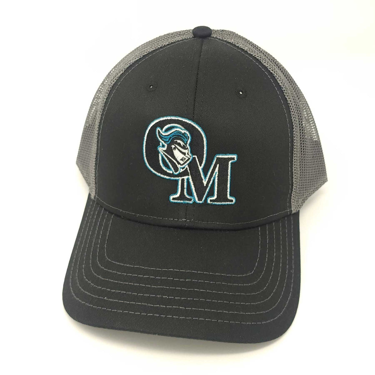 Organ Mountain High School Black and Grey Trucker Cap with Teal Logo