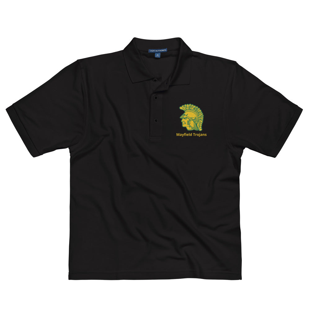 Mayfield High School Premium Polo with Embroidered Trojan Logo