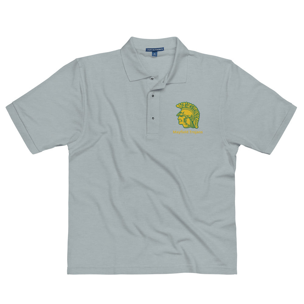 Mayfield High School Premium Polo with Embroidered Trojan Logo