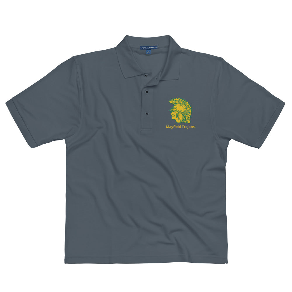 Mayfield High School Premium Polo with Embroidered Trojan Logo