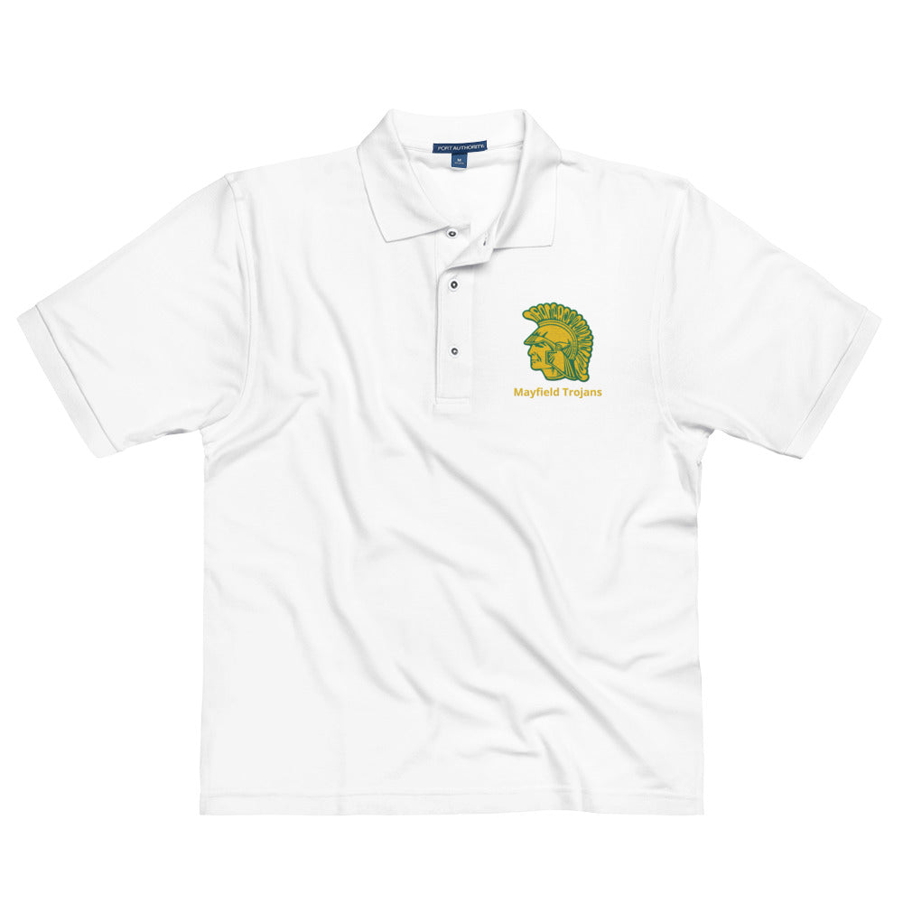 Mayfield High School Premium Polo with Embroidered Trojan Logo