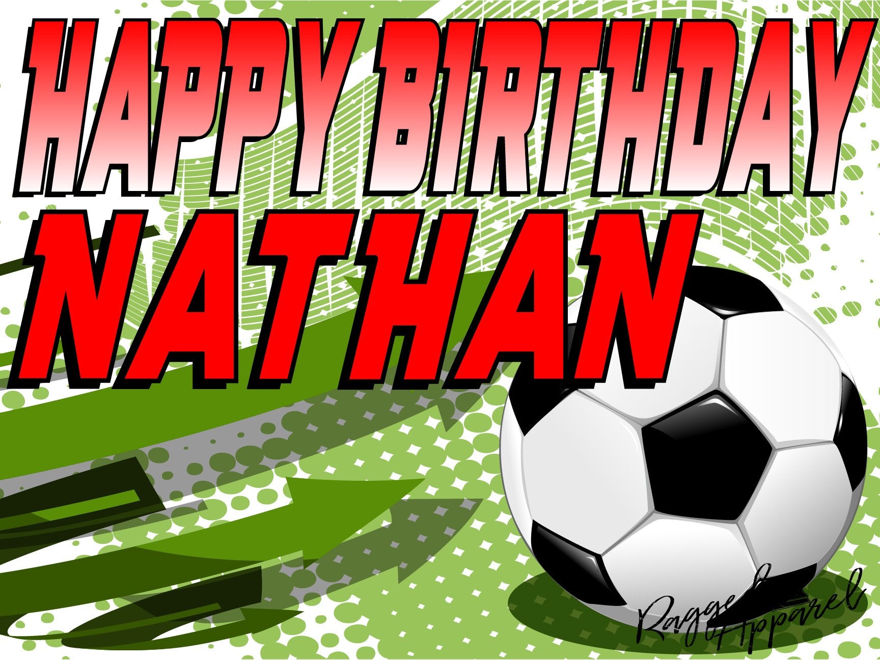Kids Personalized Soccer Birthday Sign - Ragged Apparel Screen Printing and Signs - www.nmshirts.com