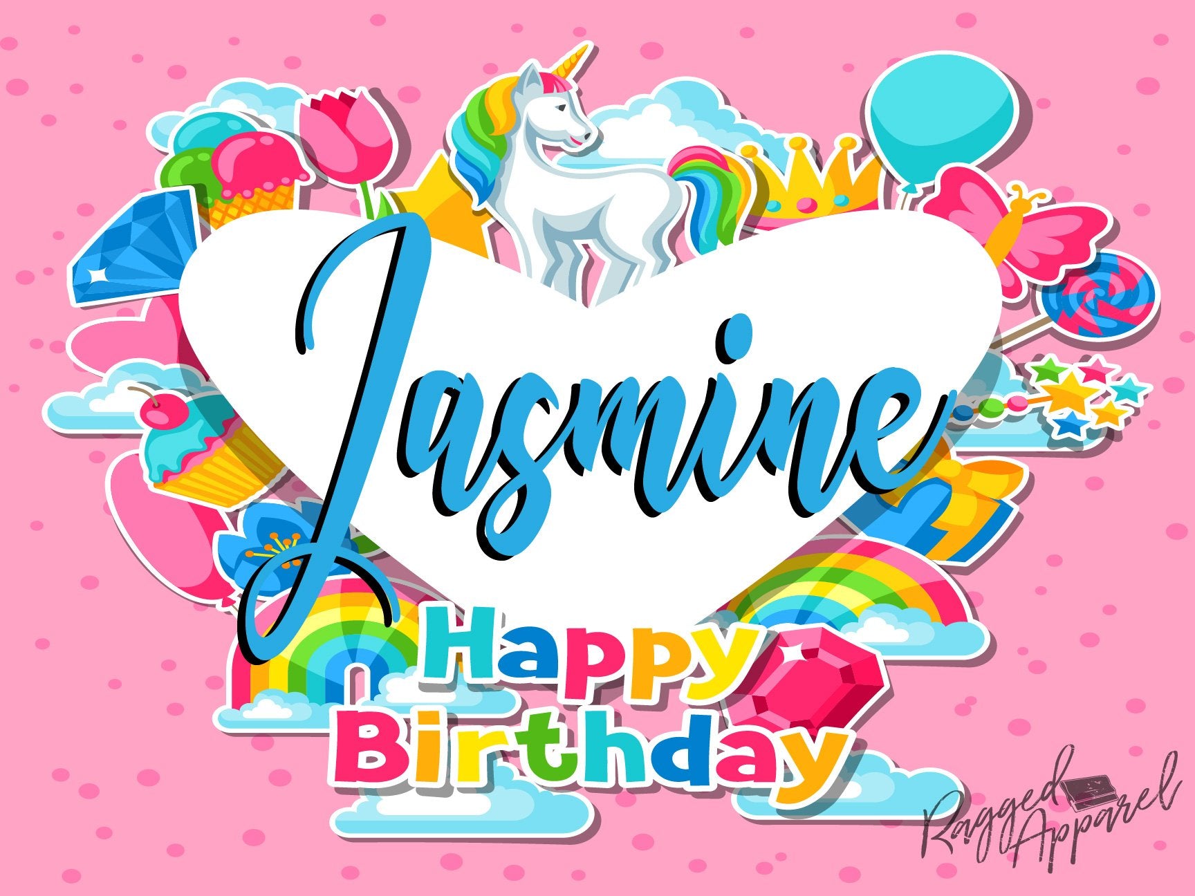 Personalized Unicorn Birthday Sign - Ragged Apparel Screen Printing and Signs - www.nmshirts.com