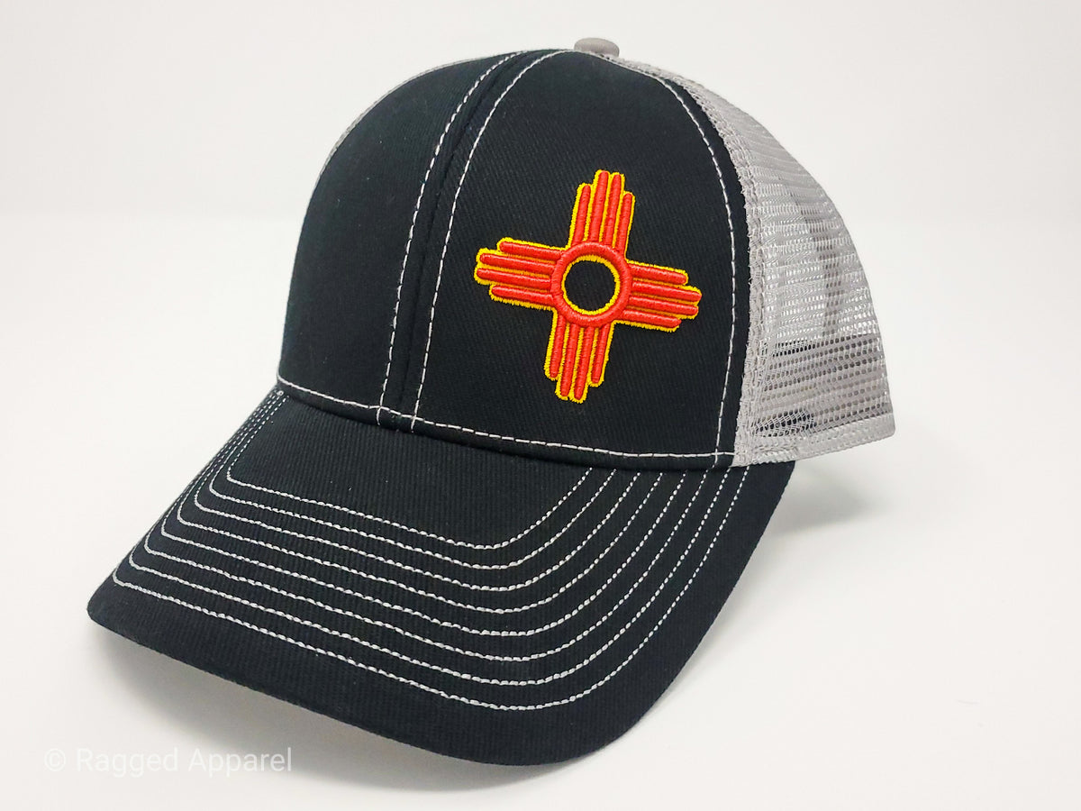 Zia Embroidered Trucker Style Hat - Ragged Apparel Screen Printing and Signs - www.nmshirts.com