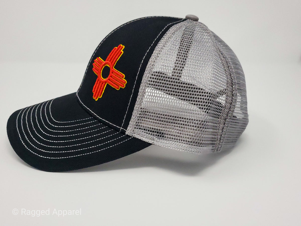 Zia Embroidered Trucker Style Hat - Ragged Apparel Screen Printing and Signs - www.nmshirts.com