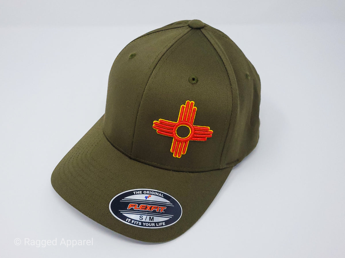 Zia Embroidered Fitted FlexFit Hat - Ragged Apparel Screen Printing and Signs - www.nmshirts.com