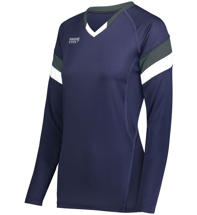 High Five 342242 Ladies TruHit Tri-Color Long Sleeve Volleyball Jersey