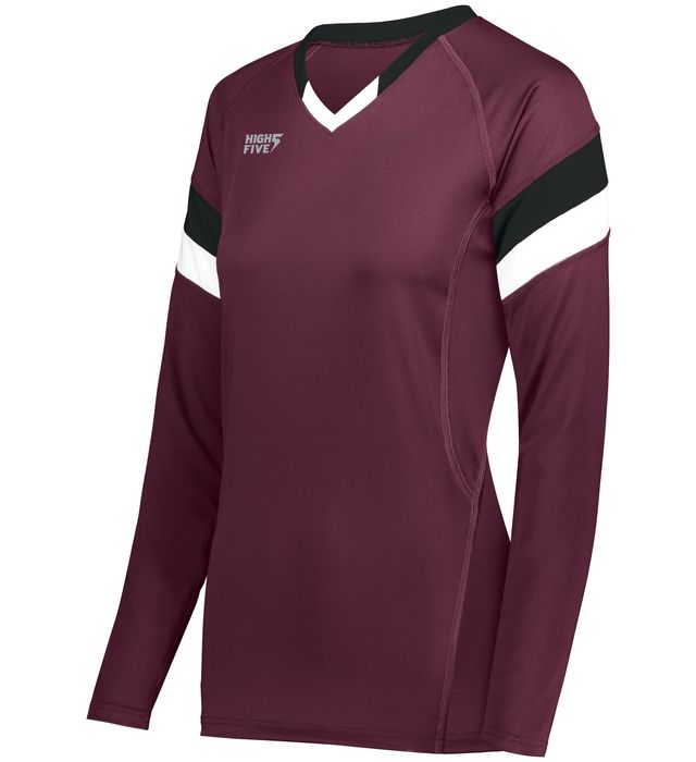 High Five 342242 Ladies TruHit Tri-Color Long Sleeve Volleyball Jersey