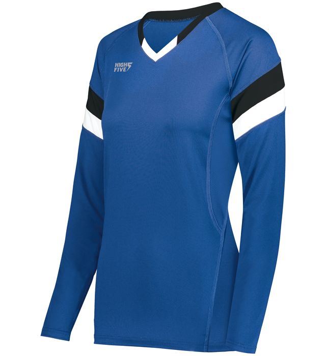 High Five 342242 Ladies TruHit Tri-Color Long Sleeve Volleyball Jersey